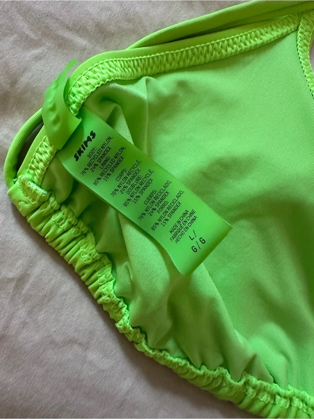 Skims Neon Green Two Piece Bikini Set